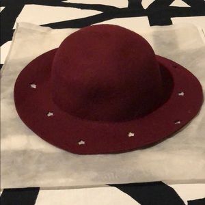 Zara girls burgundy hat